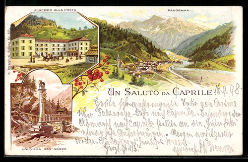 Litografia alleghe caprile - litografia,