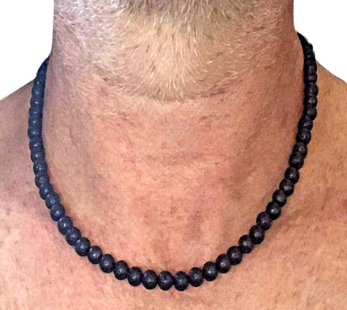 Collana pietra lavica naturale