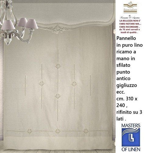 Tenda puro lino ricamo mano - ricamo,