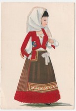 COSTUMI - CARTOLINA RICAMATA CON PANNO VERO - VIAGG. 1975 -15493-