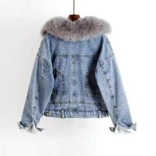 Giacca Denim Finta Pelliccia