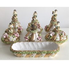 Arte Della Ceramica Italia Dressing Table Set, Sesto Fiorentino, Vintage Italian