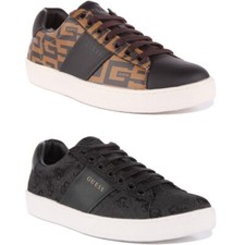 GUESS Nola 4G Logo Stampato Scarpe Casual Marrone da Uomo UK 6 - 12