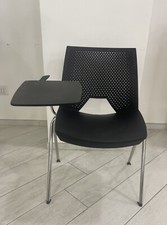 SEDIE RIBALTINA SCOCCA IN POLIPROPILENE STRUTTURA CROMATA CON SCRITTOIO