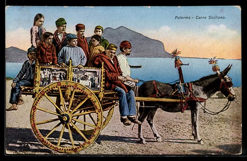 Cartolina palermo carro - cartolina,