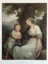 Angelica Kauffmann Gravure Baronne De Krudner Tir à L’arc Flèche 1870