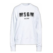 Felpa uomo donna Msgm milano stampa maglia bianca logo unisex