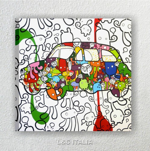 Fiat 500 pop art quadro - fiat,