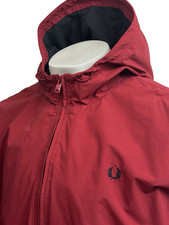 Fred Perry | Giacca Brentham con cappuccio a punta XXL (Rosso) Terrazze anni 90 Casual