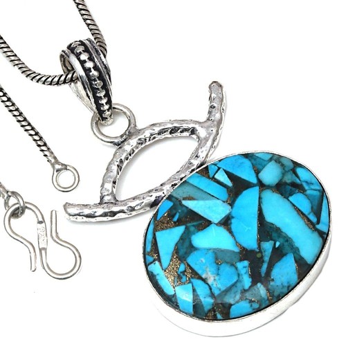 Collana blu rame - , turchese