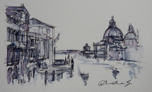Disegno venezia canal grande - disegno,