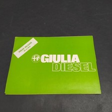 Cartellina stampa vetture Alfa Romeo Giulia Diesel 1976 con macchie e aloni