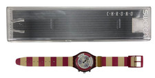 Orologio da Polso Swatch Chrono Navy Berry SCR100 1991 + Custodia
