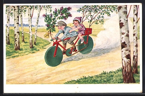 Cartolina artista ragazzo - d'artista,