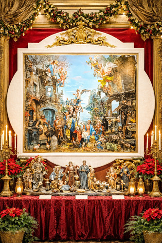 Quadro con scena presepe - quadro,