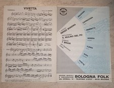 Spartito musicale fisarmonica Renzo Bonora orchestra Mulino del Po Bologna Folk