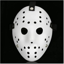 Maschera bianca Halloween Freddy Jason spaventosa festa hockey venerdì 13 maschera completa