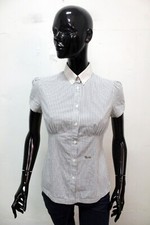 Harmont & Blaine Camicia Donna Taglia 40 Chemise Shirt Cotone Grigio Logo Woman