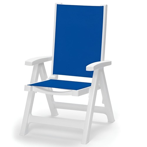 Poltrona large bianca blu - bianca,