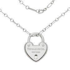 Tiffany Heart Lock Necklace in Sterling Silver with Padlock Heart Pendant