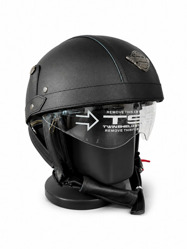 Mezzo casco moto retrò pelle