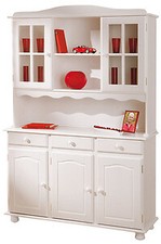 Kit credenza ante+3cassetti e 2vetrine  massello bianco Capaldo