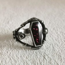 Anello gioiello acciaio inox gotico teschio bara fantasy uomo donna 