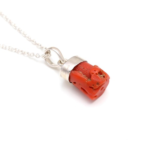 Collana catena grezza - , corallo