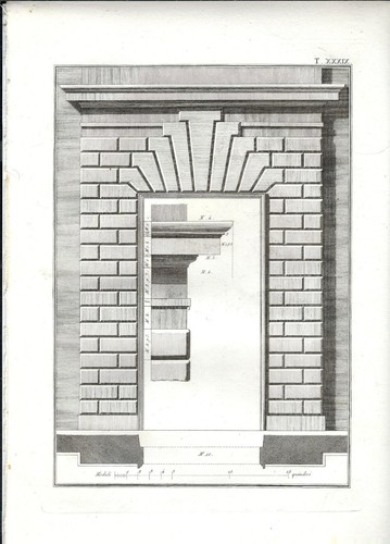 Stampa antica caprarola porta - antica,