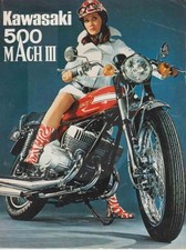 advertising Pubblicità-MOTO KAWASAKI 500 MACH III 1971 MAXIMOTO MOTOGIAPPONESI