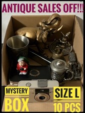 300€+ scatola con giocattoli antichi medaglie monete macchine fotografiche e religiose ecc.