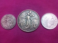 lotto 3 monete 10 Centesimi  1911 Anniversario 1919  1940 Vittorio Emanuele III