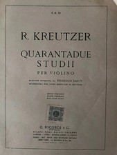 SPARTITO R. KREUTZER 42 STUDII PER VIOLINO EDIZIONI RICORDI PRIMI '900