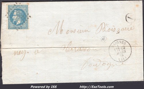France 29b sur - lettre, avec