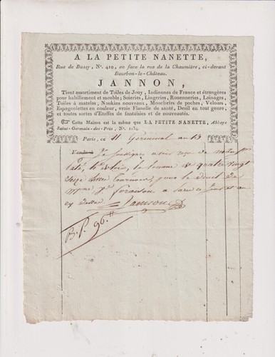 Mars 1805 facture - 1805., facture.