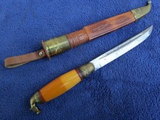 COLTELLO GRANDE LAMA 6" PUUKKO FINLANDESE ORIGINALE VINTAGE CON FODERO MADE IN FINLAND