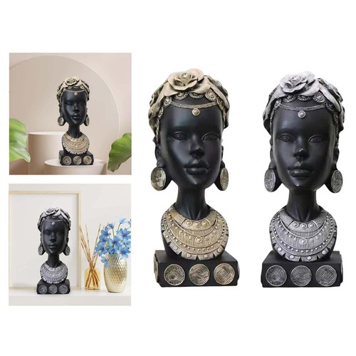 Statua testa donna africana - statua,