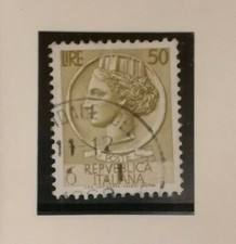 Francobolli Italia 1956 - Siracusana Turrita - Lire 50 Usato