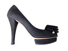 Elisabetta Franchi - EU/37 - Scarpe con tacco open toe in scamosciato marrone