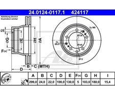 2 pz. Disco freno ATE