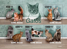 Guinea Bissau 2010 gatti, animali domestici, siamesi, Devon Rex, Chartreux, furgone turco, animali MNH