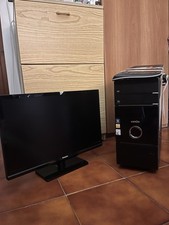 Computer fisso + tastiera wireless + 2 monitor 21 pollici (Philips-Samsung)