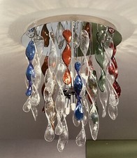 Cattaneo Torcia 676/45P Plafoniera d.45 Vetri multicolor o trasparente 6 luci