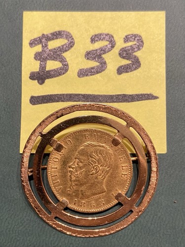 Spilla moneta lire 1863 - moneta,