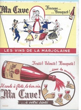 2 Buvards publicitaires thème alcool vins Ma cave