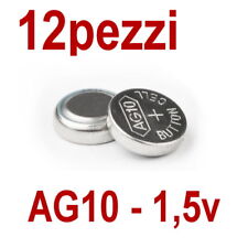 12 PILE ALKALINE AG10 LR1130 LR1131 LR54 1,5V BOTTONE BATTERIE OROLOGIO (non 10)
