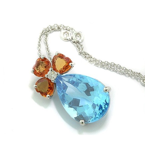 Pendente collana topazio blu - topazio,