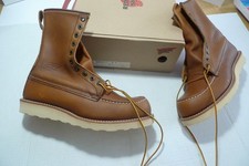 RED WING - STIVALI 877 ORO PELLE ORIGINALE 8" -MADE @USA -NUOVI VECCHIO MAGAZZINO + SCATOLA -8D