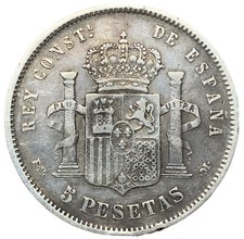 5 PESETAS 1878 (EM-M) -