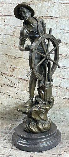 Scultura bronzo pescatore - in,